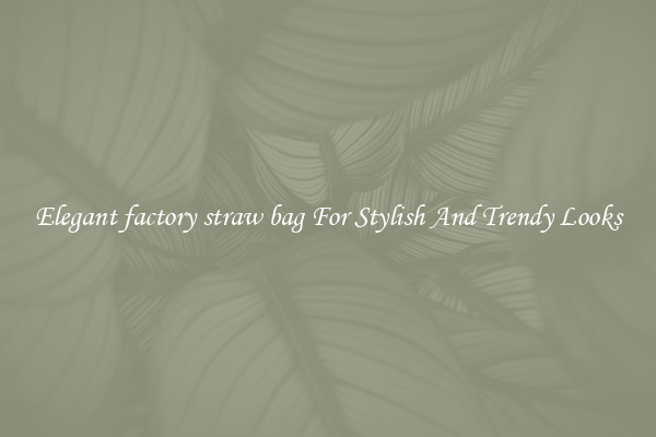 Elegant factory straw bag For Stylish And Trendy Looks