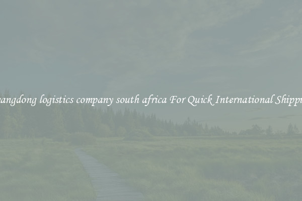 guangdong logistics company south africa For Quick International Shipping