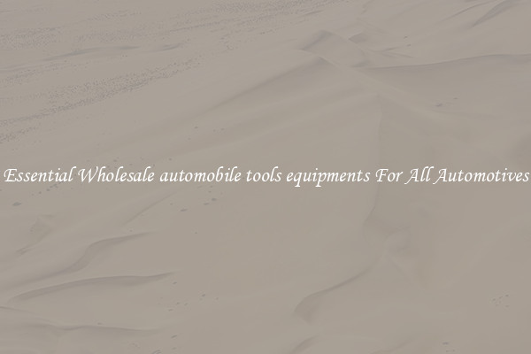 Essential Wholesale automobile tools equipments For All Automotives