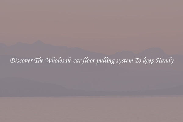 Discover The Wholesale car floor pulling system To keep Handy