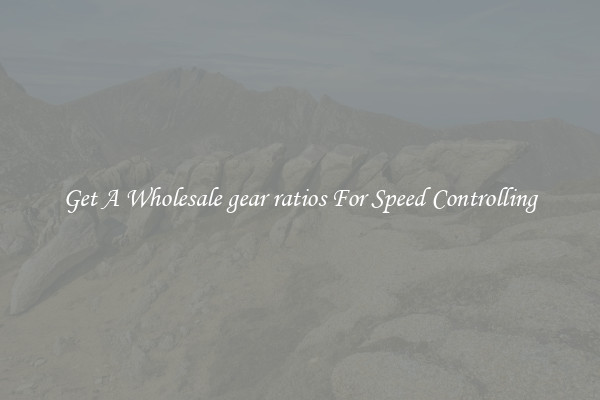 Get A Wholesale gear ratios For Speed Controlling