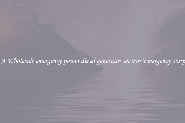 Get A Wholesale emergency power diesel generator set For Emergency Purposes
