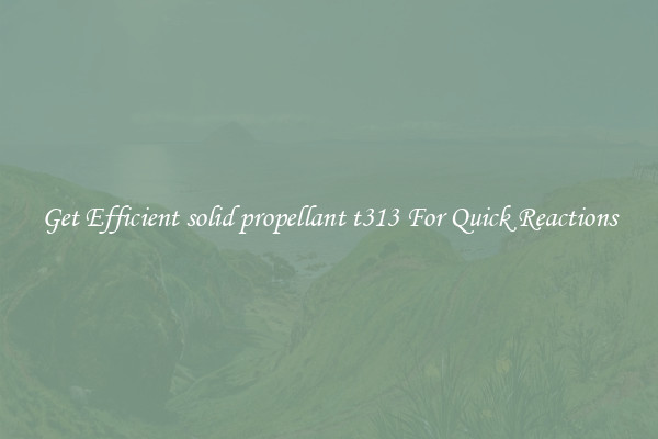 Get Efficient solid propellant t313 For Quick Reactions