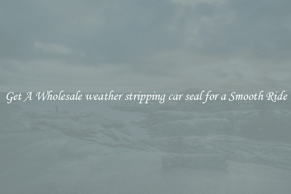 Get A Wholesale weather stripping car seal for a Smooth Ride